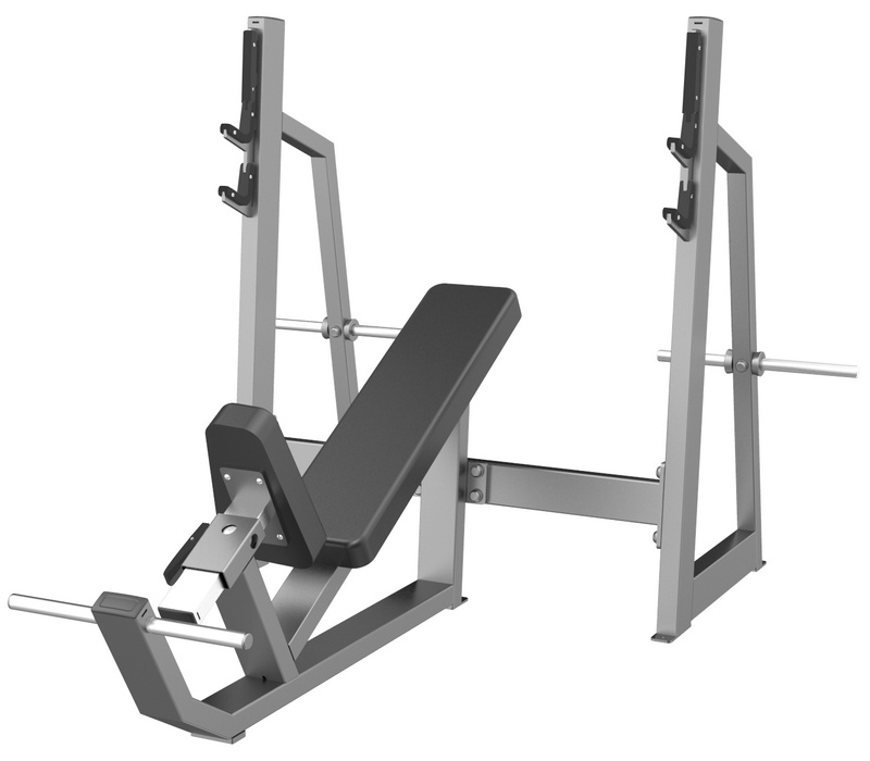 фото Скамья-стойка для жима под углом вверх (olympic bench incline) dhz e-3042