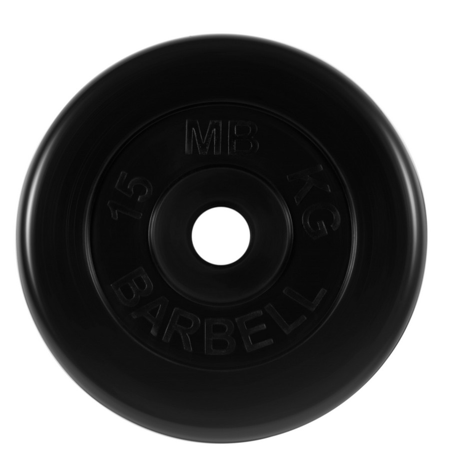 Диск обрезиненный d51мм MB Barbell MB-PltB51 15кг черный - фото 1