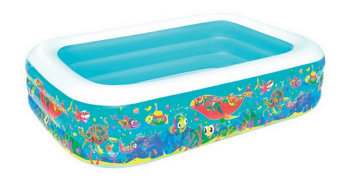 Купить Детский надувной бассейн, прямоугольный 229х152х56см Intex Подводный мир 54120, Bestway, Детские надувные бассейны