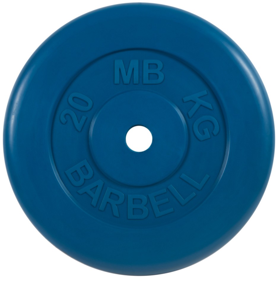 Диск обрезиненный d31мм MB Barbell MB-PltC31 20 кг синий - фото 1