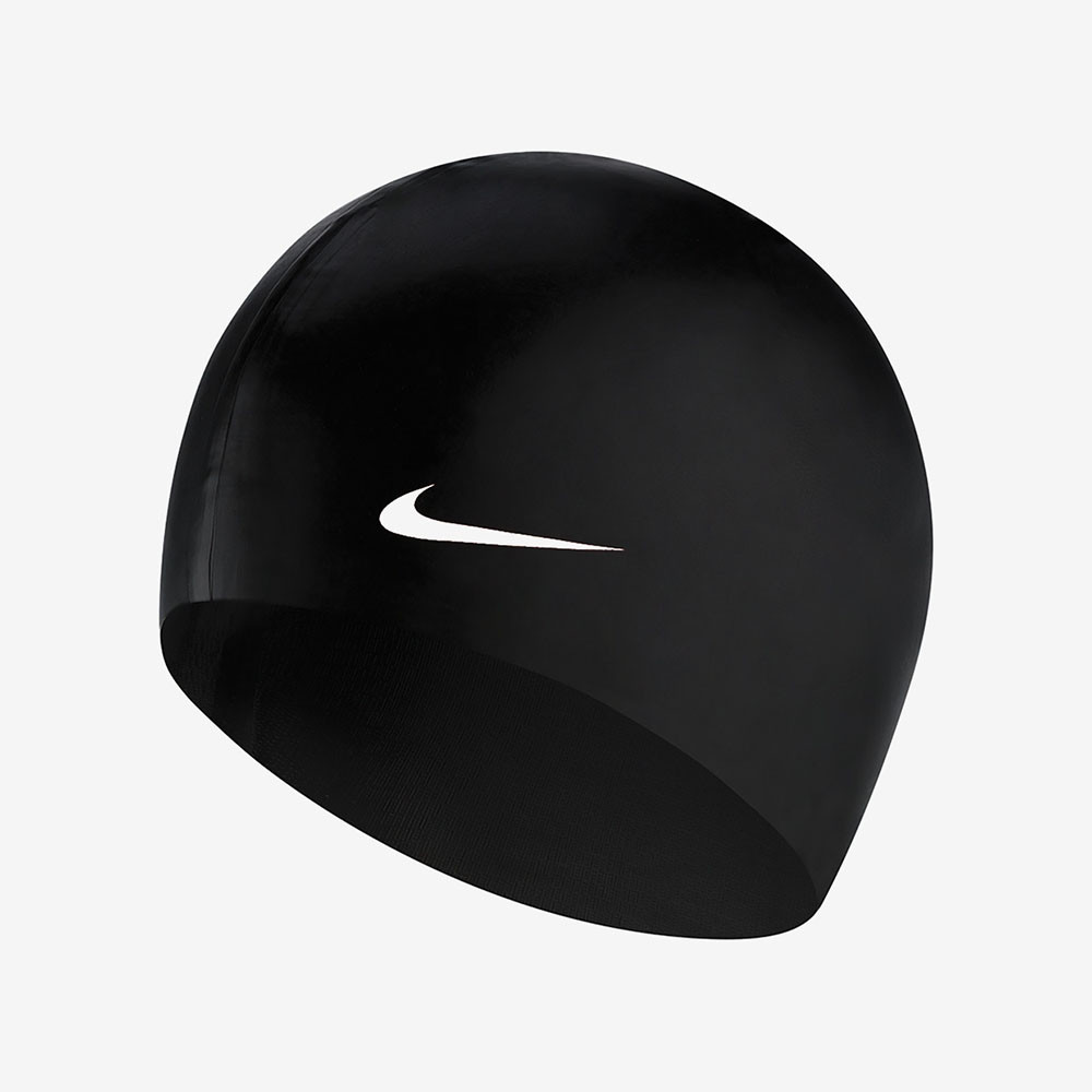 Шапочка для плавания Nike Solid Silicone, 93060011, FINA Approved, Черный, силикон 1000_1000