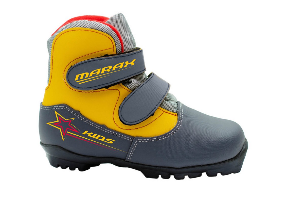 фото Ботинки лыжные nnn marax mxn-kids серо-желтый