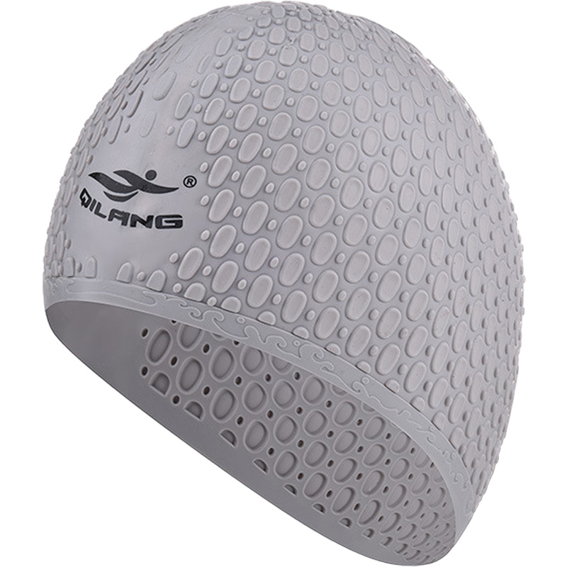 фото Шапочка для плавания силиконовая bubble cap (серая) sportex e41546