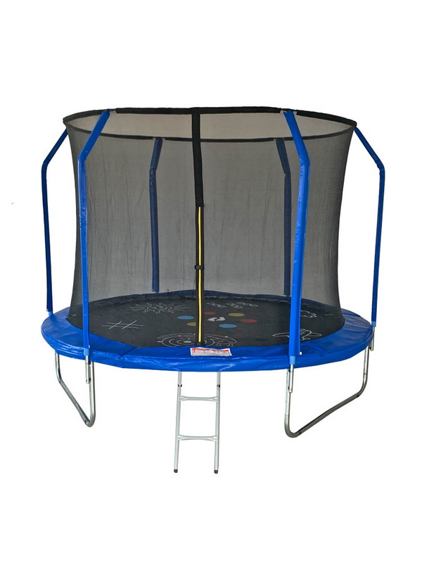 фото Батут sport elite 10ft 305 cм game фиберглас с принтом, защитной сеткой внутрь, с лестницей fr-50-10ft