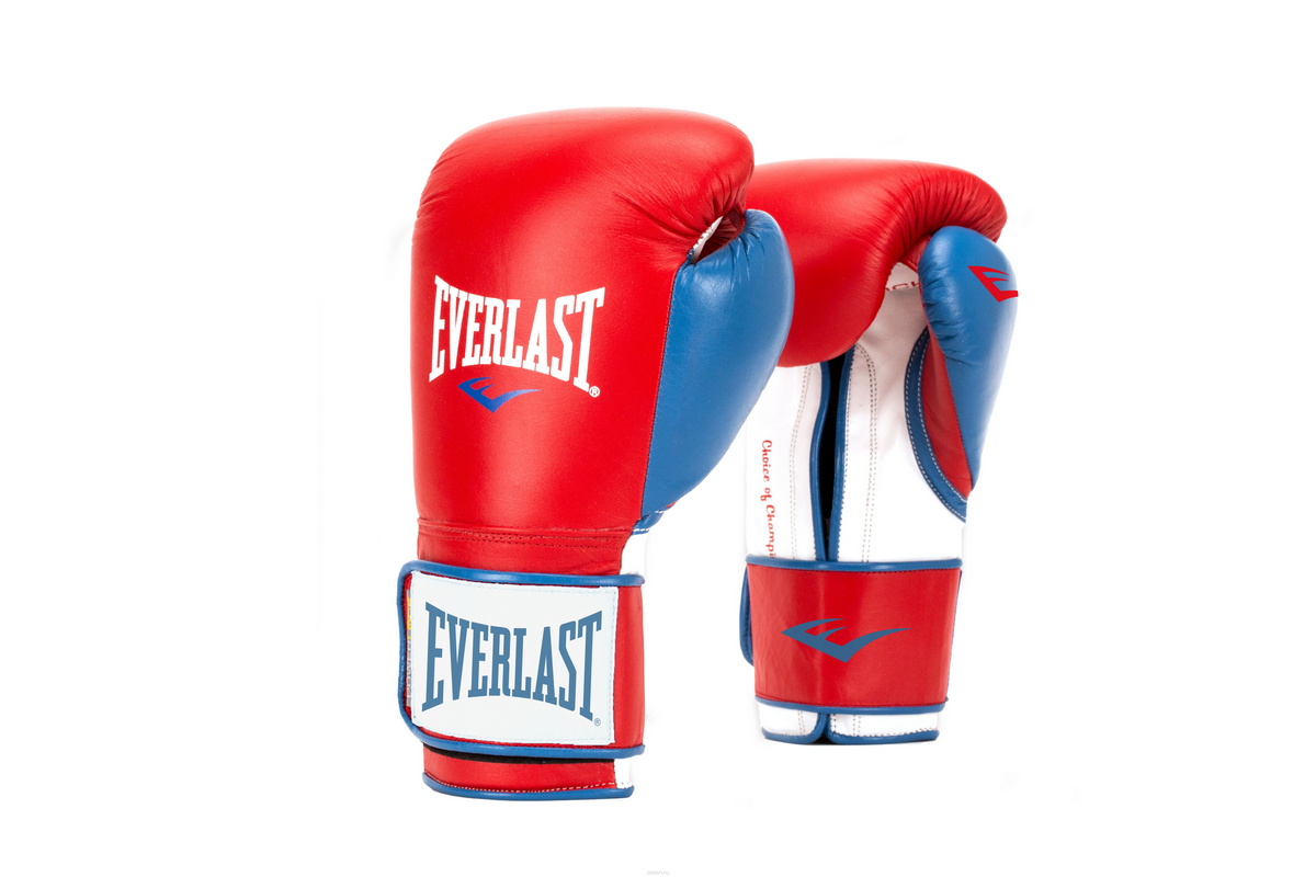 фото Перчатки тренировочные everlast powerlock pu 16oz красн/син. p00000730