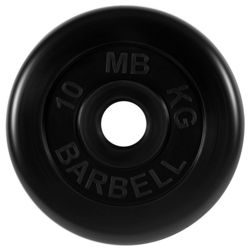 фото Диск обрезиненный d51мм mb barbell mb-pltb51-10 10кг черный