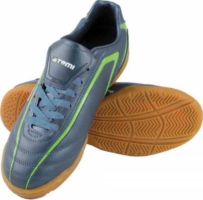 Бутсы футбольные Atemi SD500 Indoor сер/зел, синтетическая кожа (40-46),  - купить со скидкой