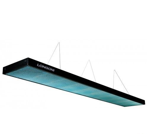 фото Лампа плоская светодиодная longoni compact (черная, бирюзовый отражатель, 320х31х6см) 75.320.10.4