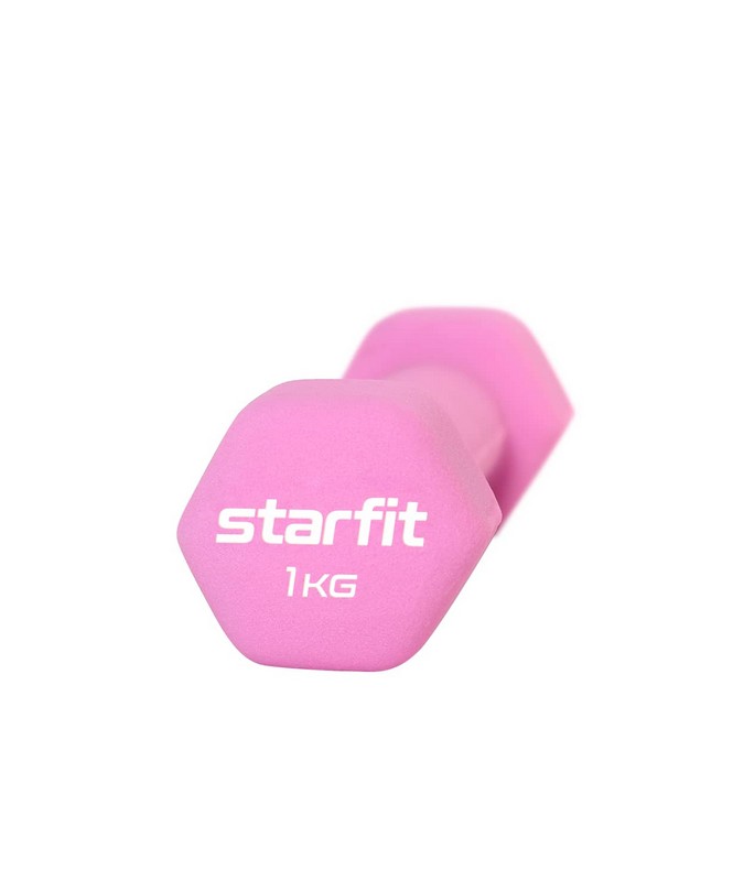 Купить Гантель неопреновая Core 1 кг Star Fit DB-201 розовый пастельный,