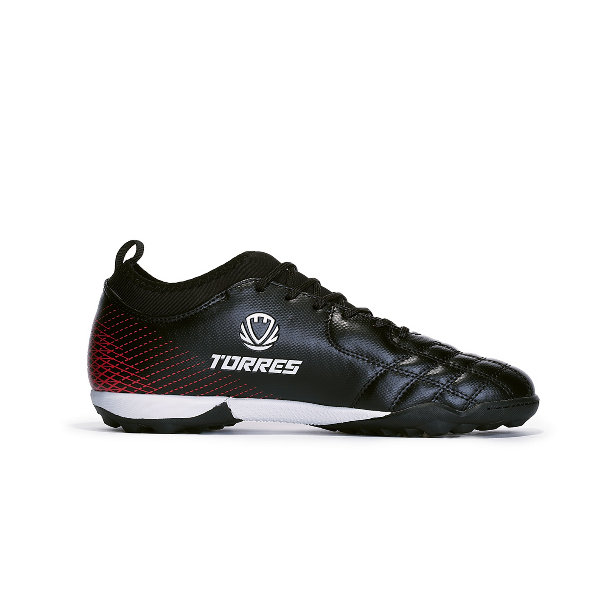 Бутсы футбольные (многошиповки) подростковые Torres BOLA-J TS2342310-124 с носком, чёрный 2000_2000