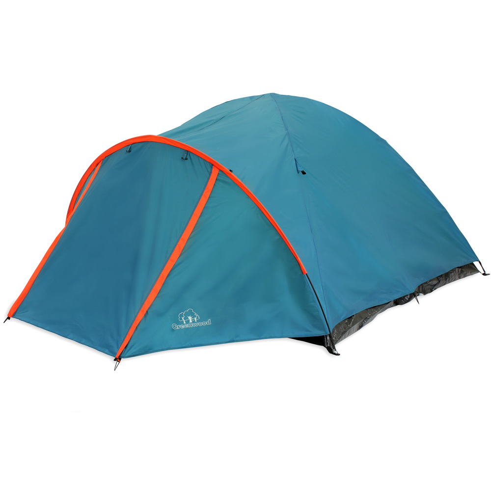 Палатка 4-х местная Greenwood Target 4 синий/оранжевый - фото 1