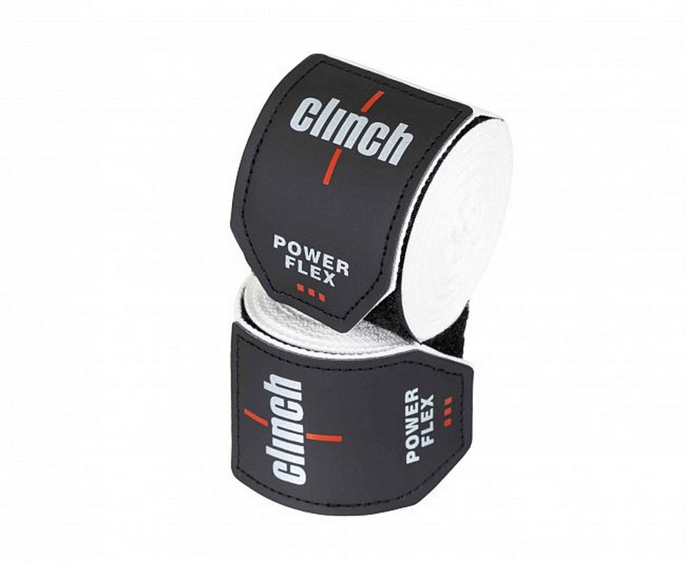 Бинты боксерские 255см Clinch Boxing Hand Wrap Power Flex C239 белый 976_800