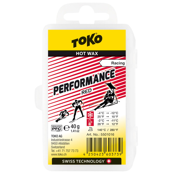 фото Парафин низкофтористый toko performance red (-4°с -12°с) 40 г. 5501016