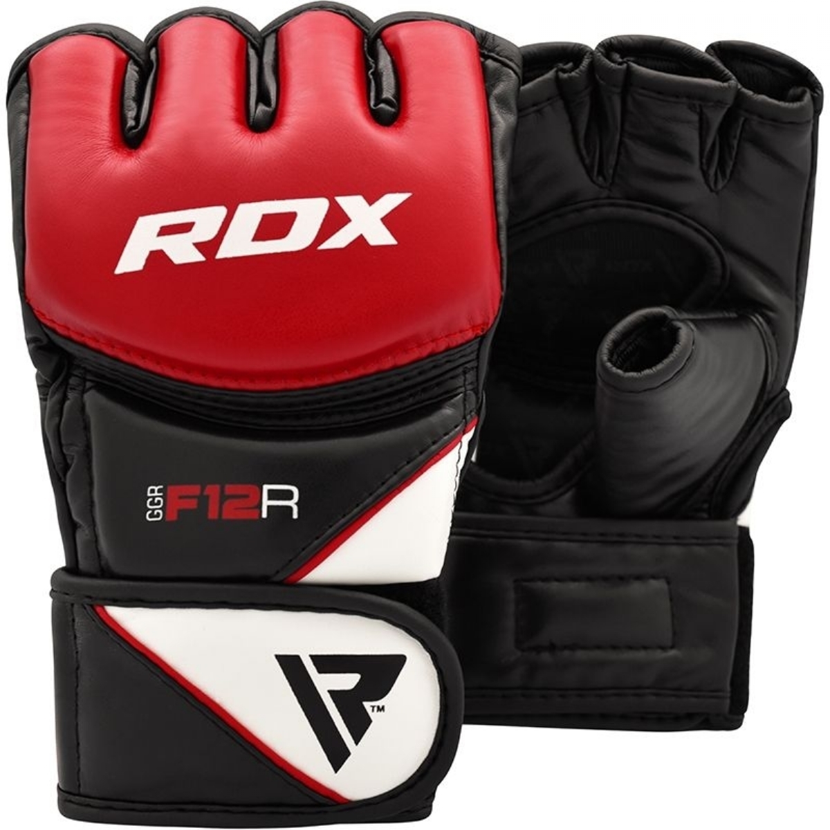 Перчатки тренировочные RDX Grappling F12 GGR-F12R черный\красный 1200_1200