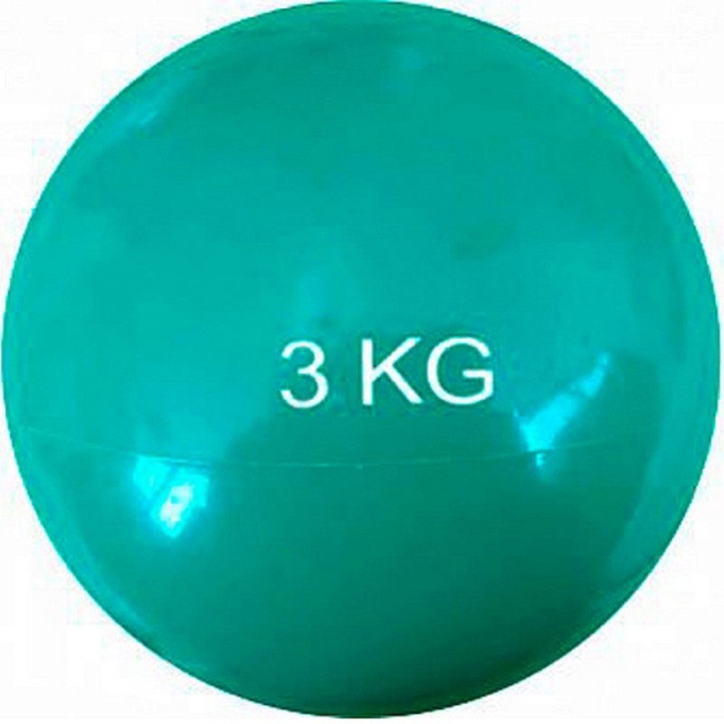 Мяч Пилатес (Медбол) с утяжелителем 3 кг, d21 см, цвета в ассортименте 800_800