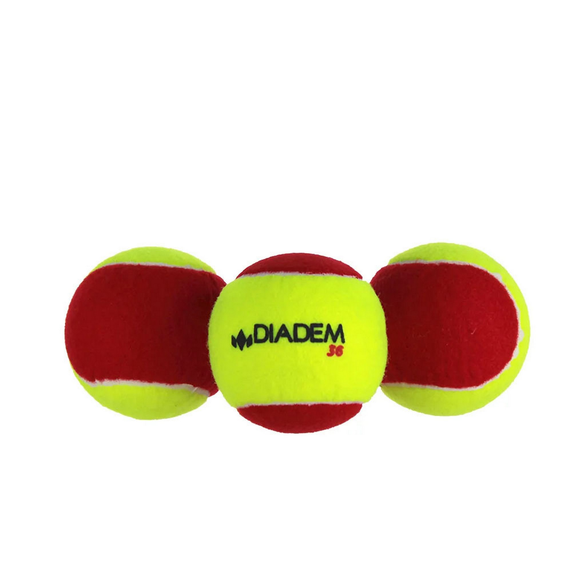 фото Мяч теннисный детский diadem stage 3 red ball 3шт, фетр ball-case-red желто-красный
