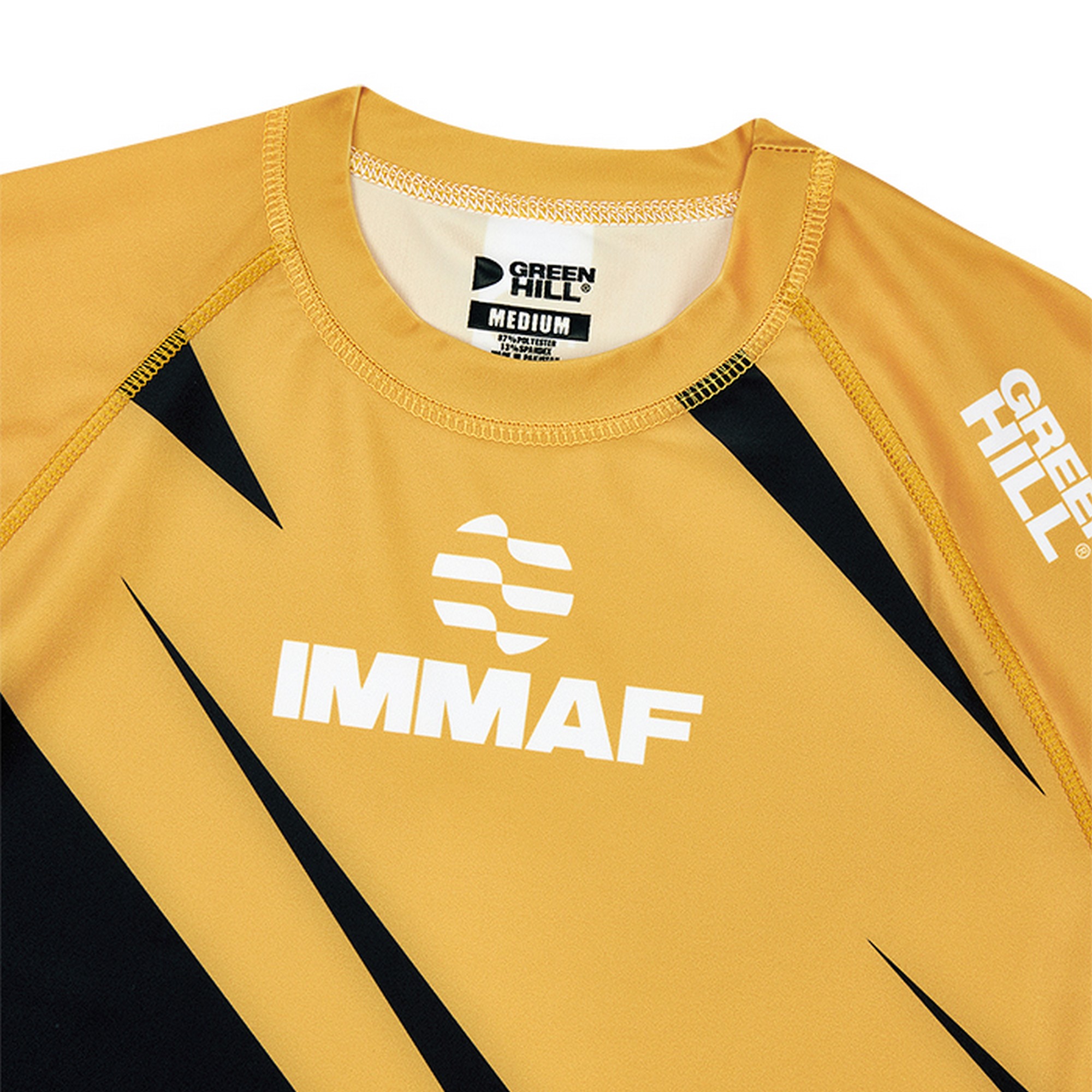 Рашгард Green Hill Rash Guard IMMAF approved RGI-4021 черно-золотой 2000_2000