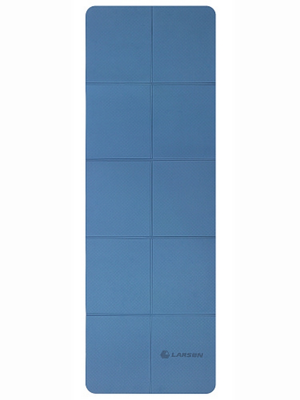 Коврик для йоги и фитнеса складной, TPE, 183х61х0,6см Larsen ECE 072 синий 600_800