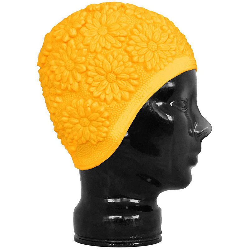 Купить Шапочка для плавания Fashy Latex Ornament Cap, 3102-00-45, латекс, желтый,