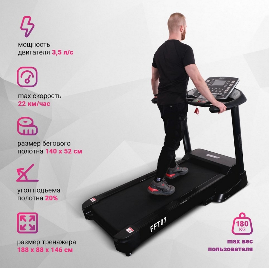 Электрическая беговая дорожка Everyfit FFT07 901_900