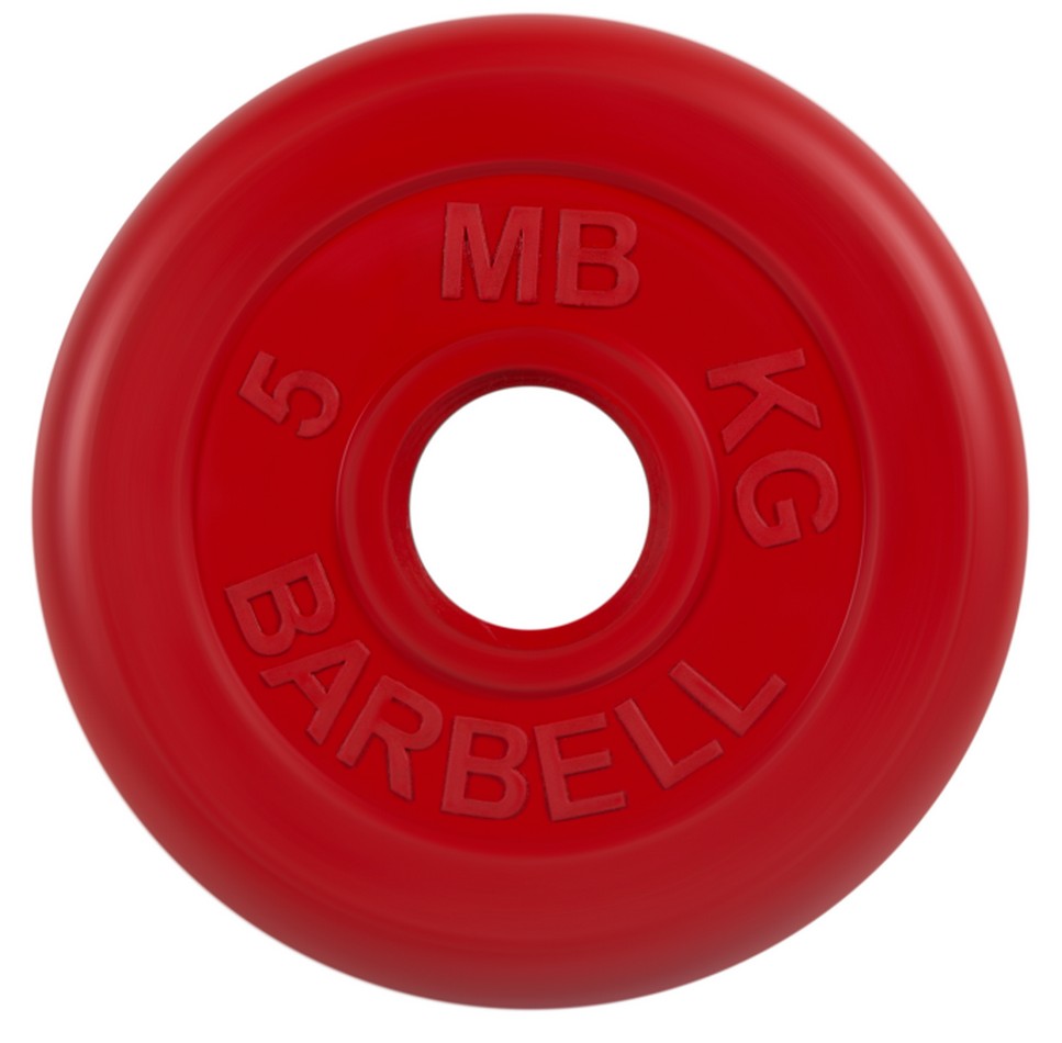 Купить Диск обрезиненный d51мм MB Barbell MB-PltC51-5 5кг красный,