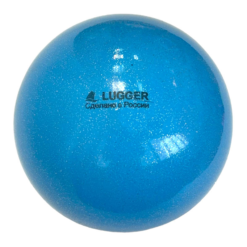 фото Мяч для художественной гимнастики lugger однотонный d=15 см (небесный с блестками)