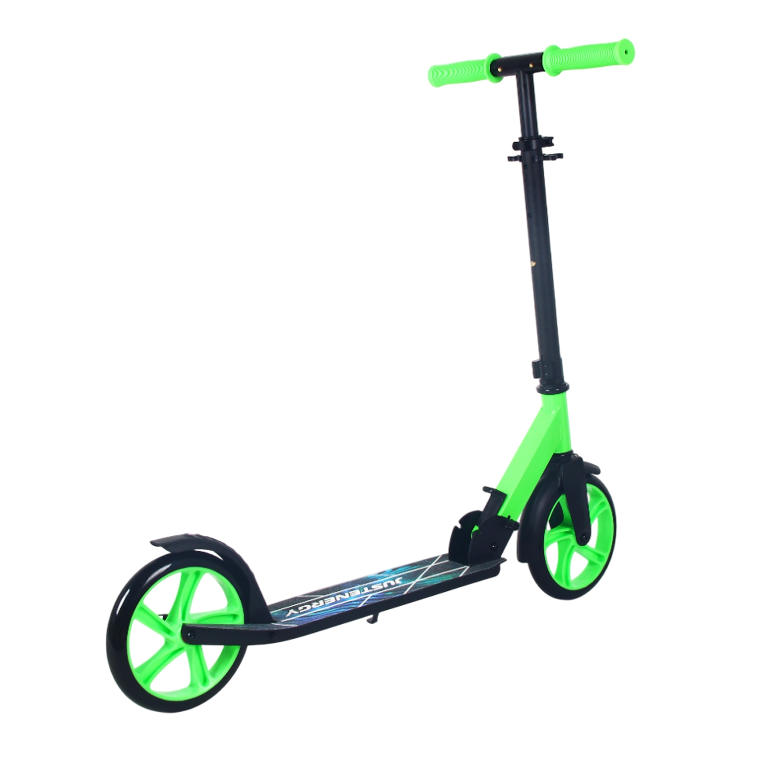 Самокат 200мм Justenergy JE-SA200-50 green (фонарь и наклейка в подарок) 1500_1500