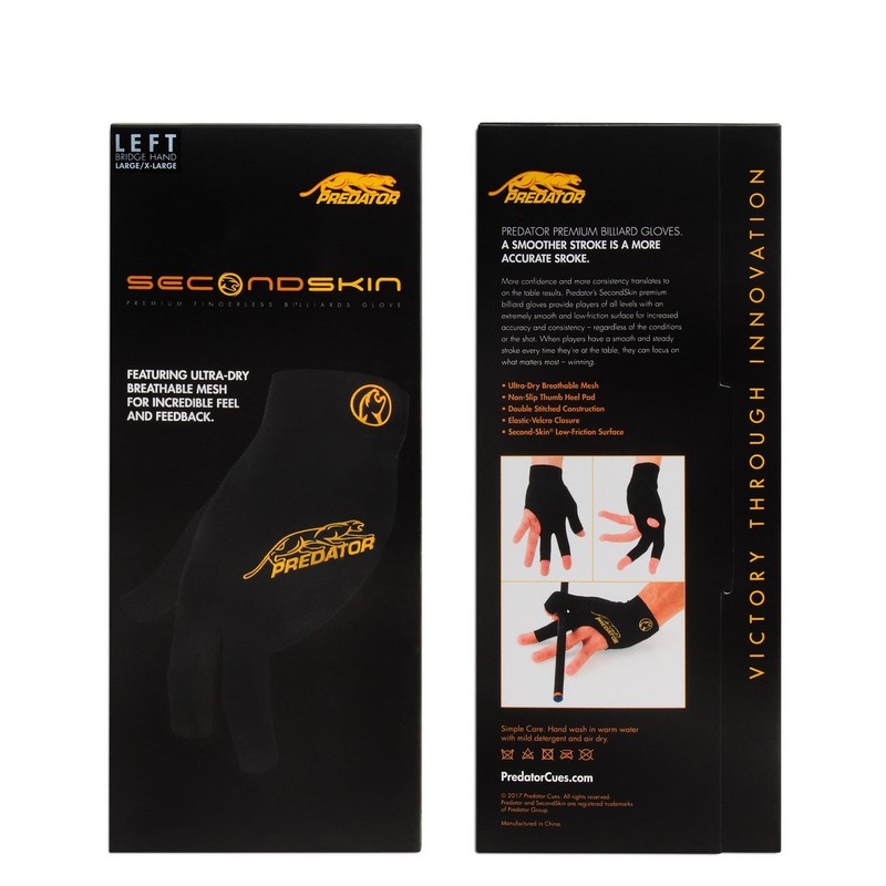 Перчатка Predator Second Skin Black/Yellow L/XL 800_800