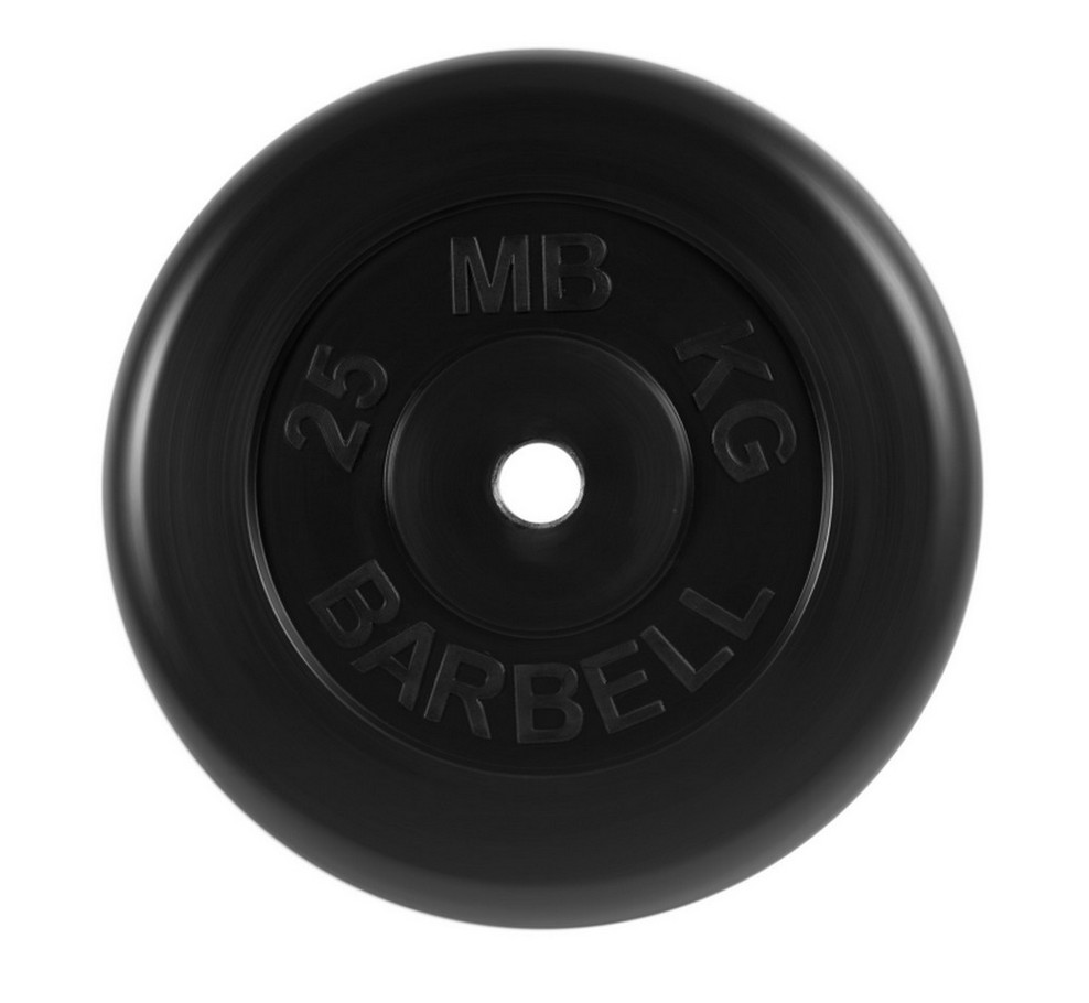 Купить Диск обрезиненный d31мм MB Barbell MB-PltB31-25 25 кг черный, MB Barbell