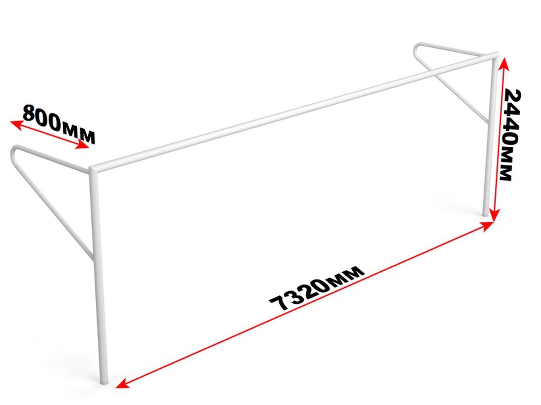 фото Ворота футбольные стационарные с консолью для натяжения сетки glav 15.100 (732x244см) шт