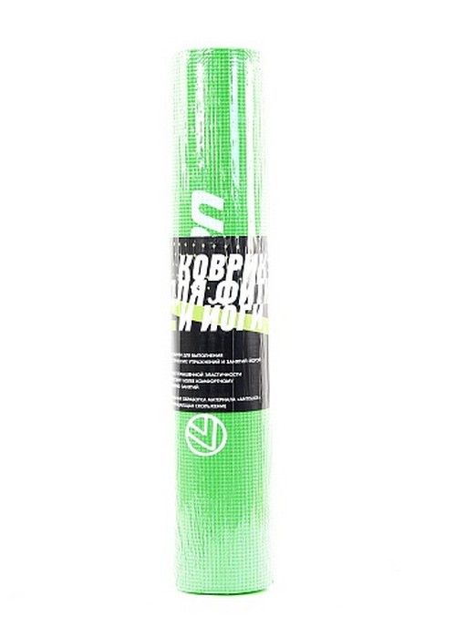 Коврик для фитнеса и йоги Larsen PVC зеленый р173х61х0,6см (повыш плотн) 500_700
