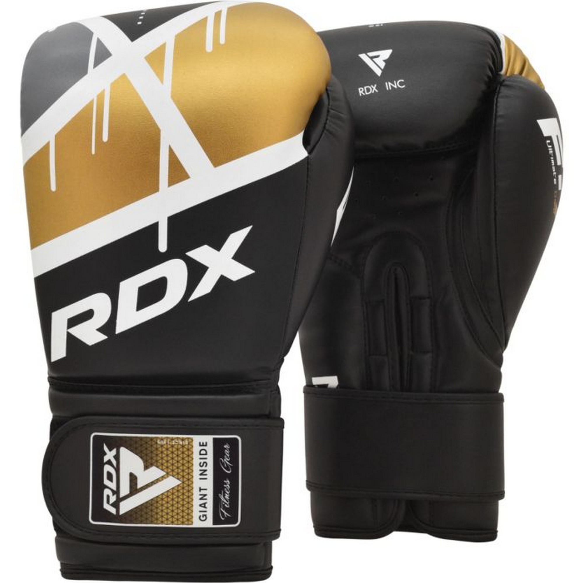 фото Перчатки тренировочные rdx bgr-f7bgl-8oz черный\золотой