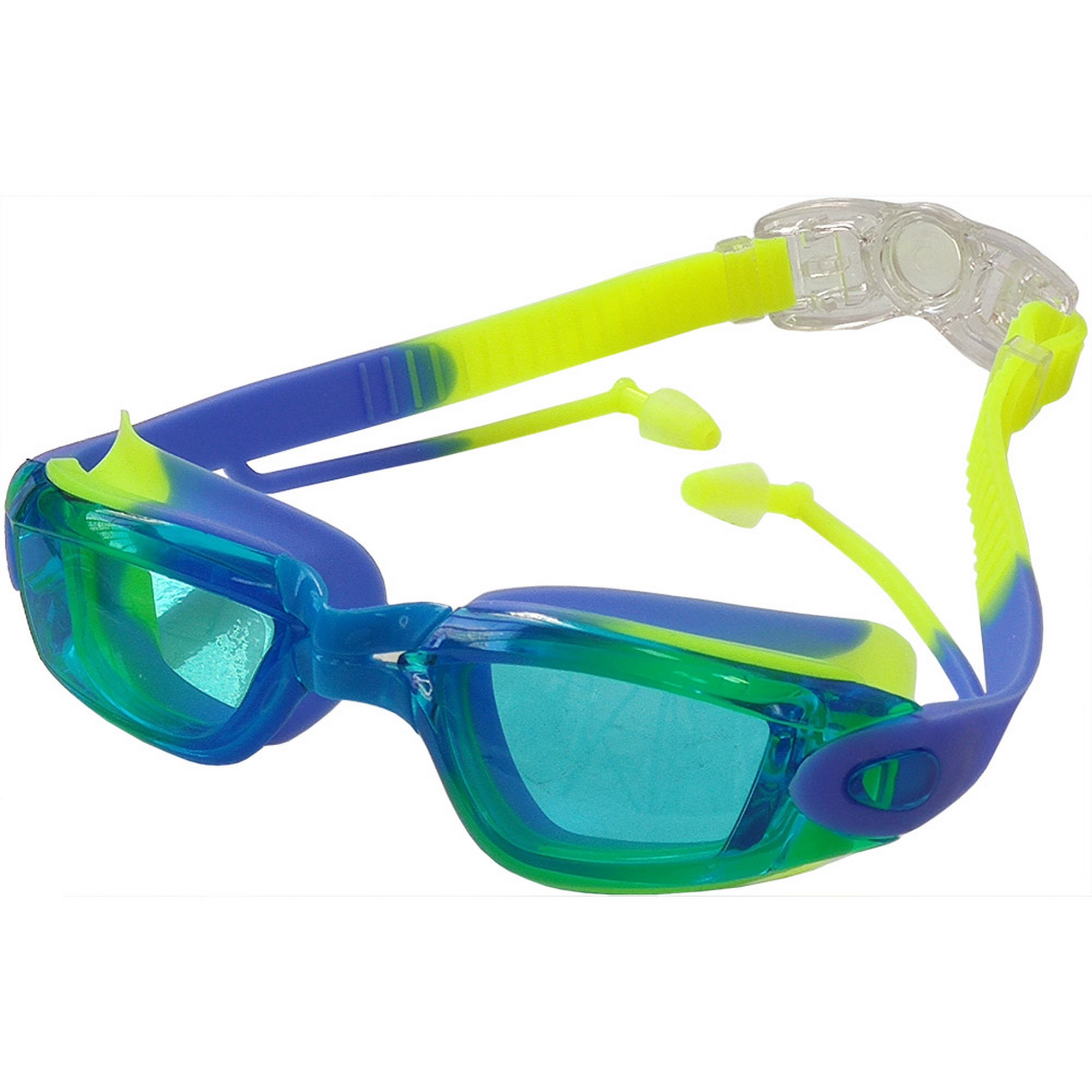 Купить Очки для плавания Sportex взрослые E38885-3 мультиколор (синежелтые),
