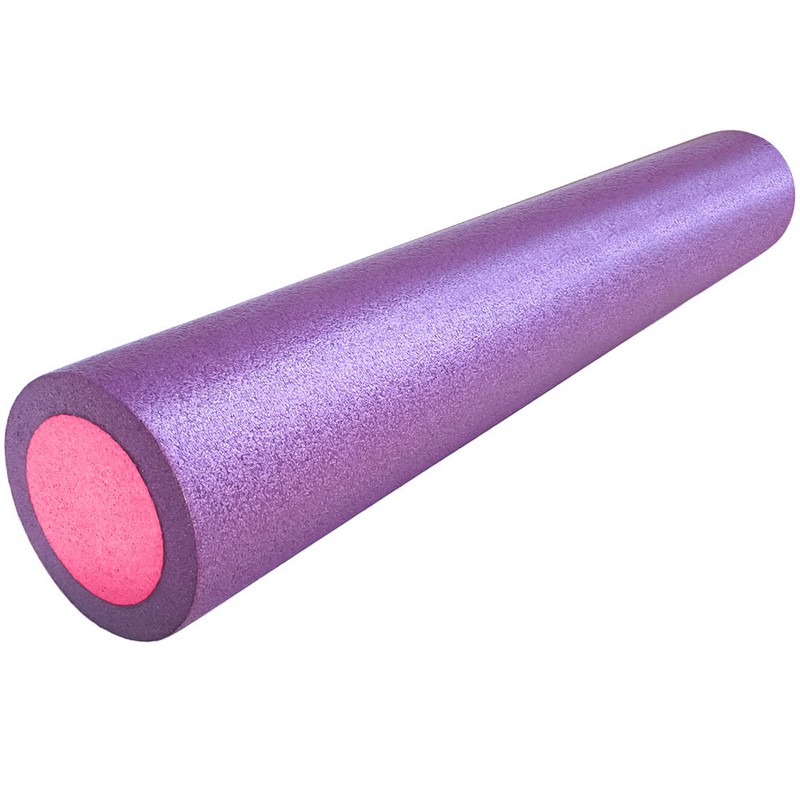 Купить Ролик для йоги Sportex полнотелый 2-х цветный (фиолетовый/розовый) 90х15см PEF90-10,