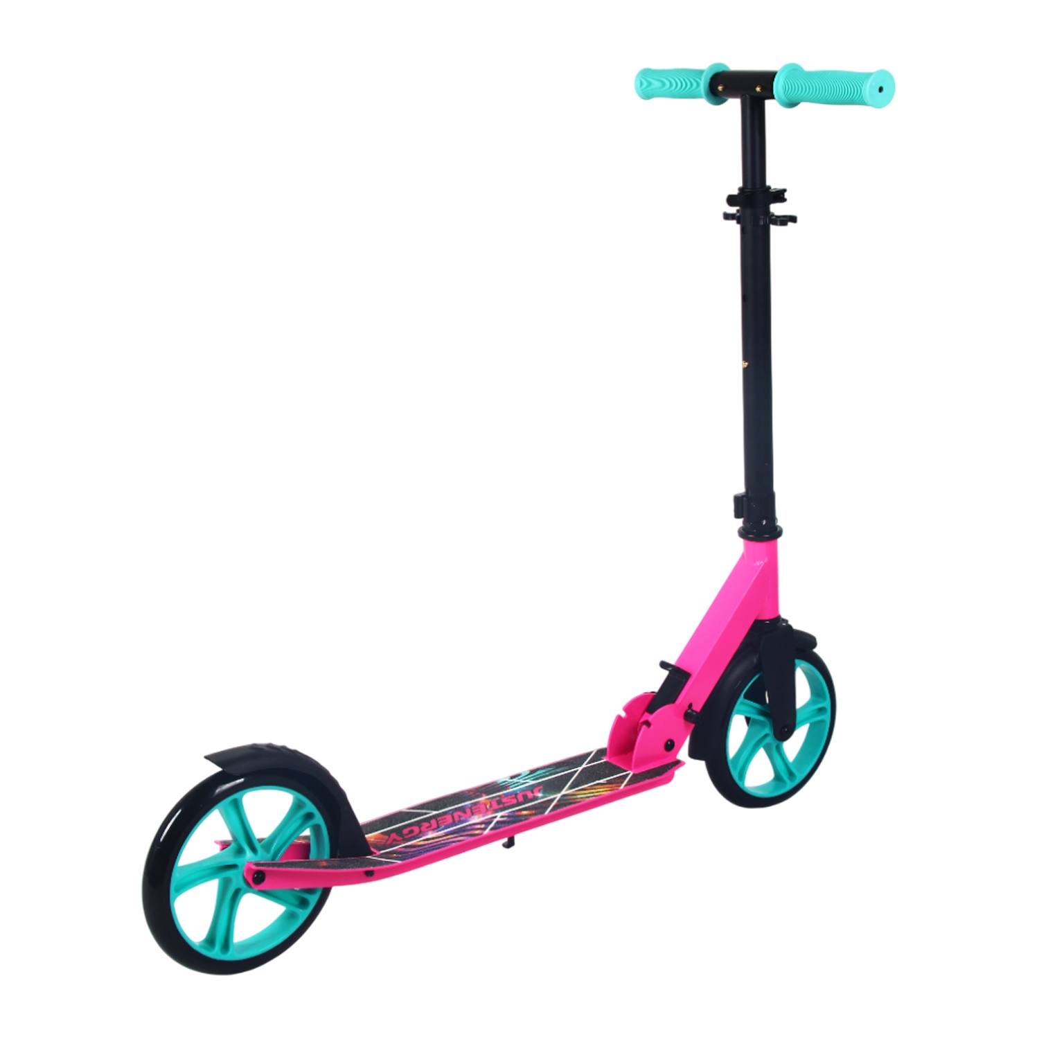 Самокат 200мм Justenergy JE-SA200-50 pink (фонарь и наклейка в подарок) 1500_1500