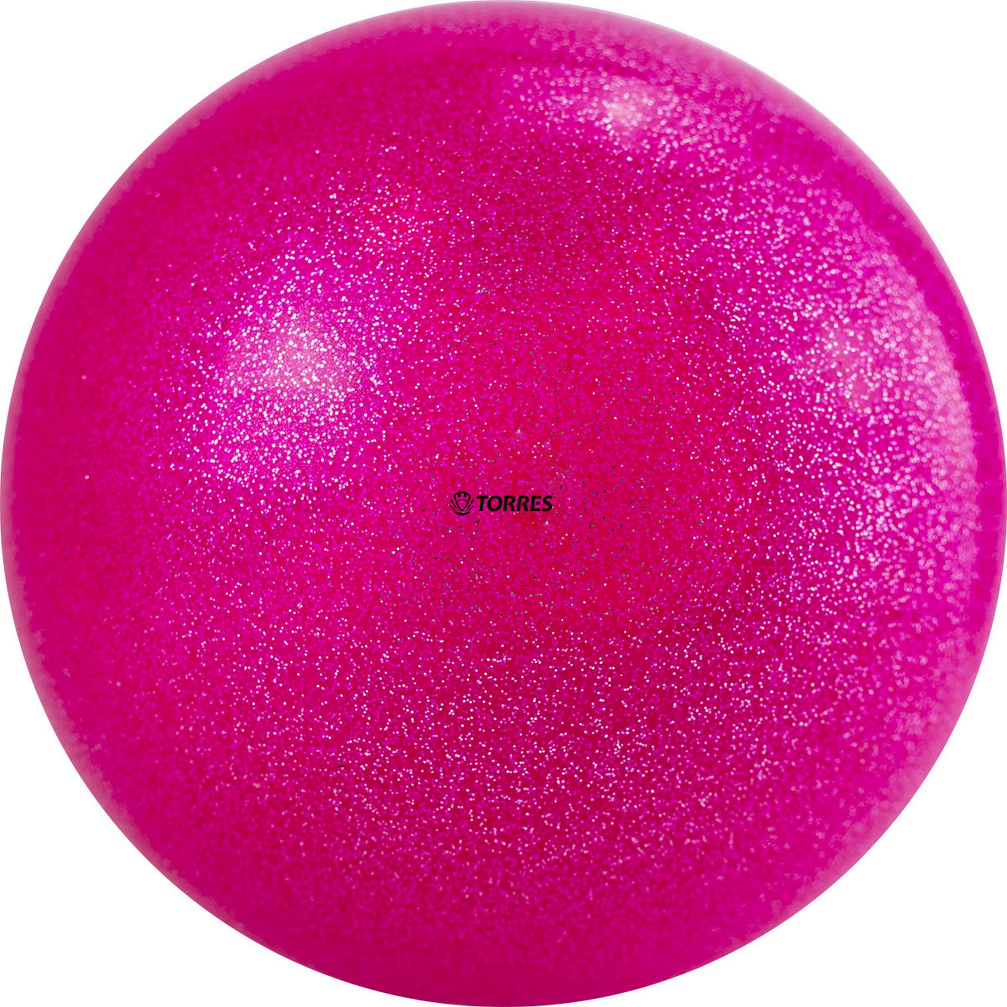 фото Мяч для художественной гимнастики d19см torres пвх agp-19-01 розовый с блестками