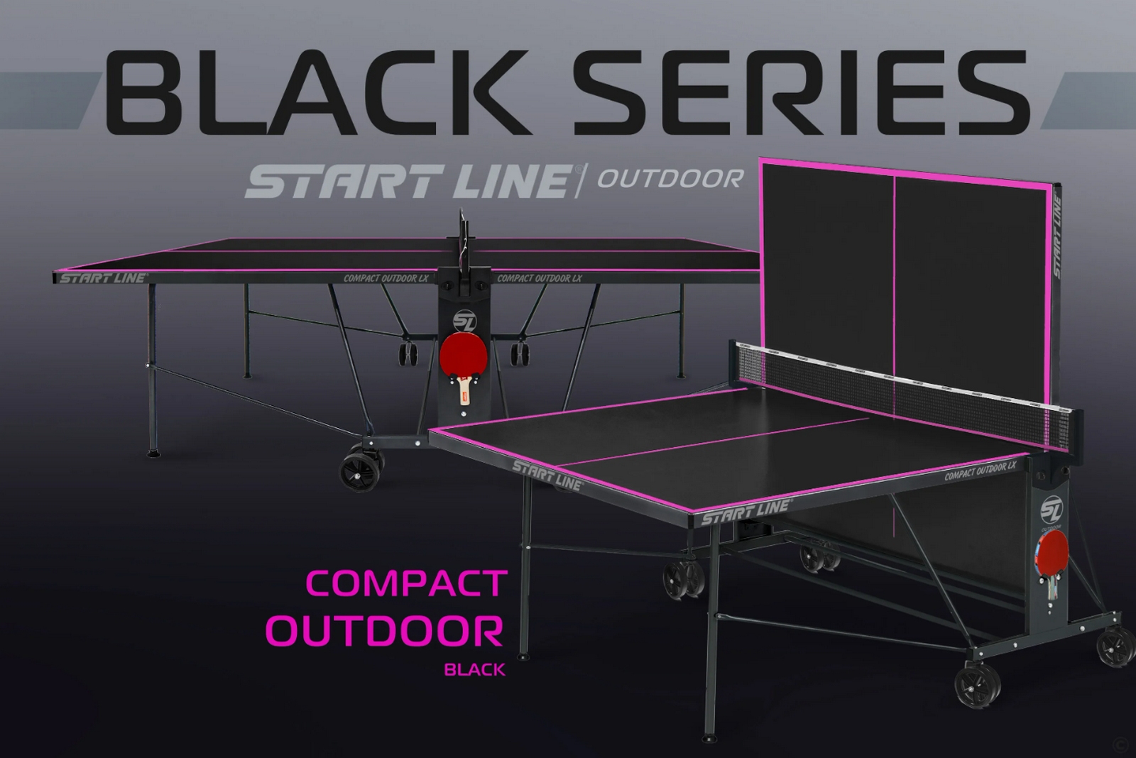 Теннисный стол Start Line Compact-2 LX Всепогодный 6044-13 Black 1600_1068