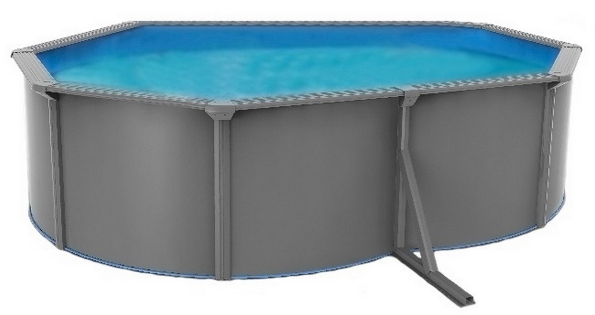фото Морозоустойчивый бассейн poolmagic anthracite овальный 610x360x130 см комплект оборудования premium