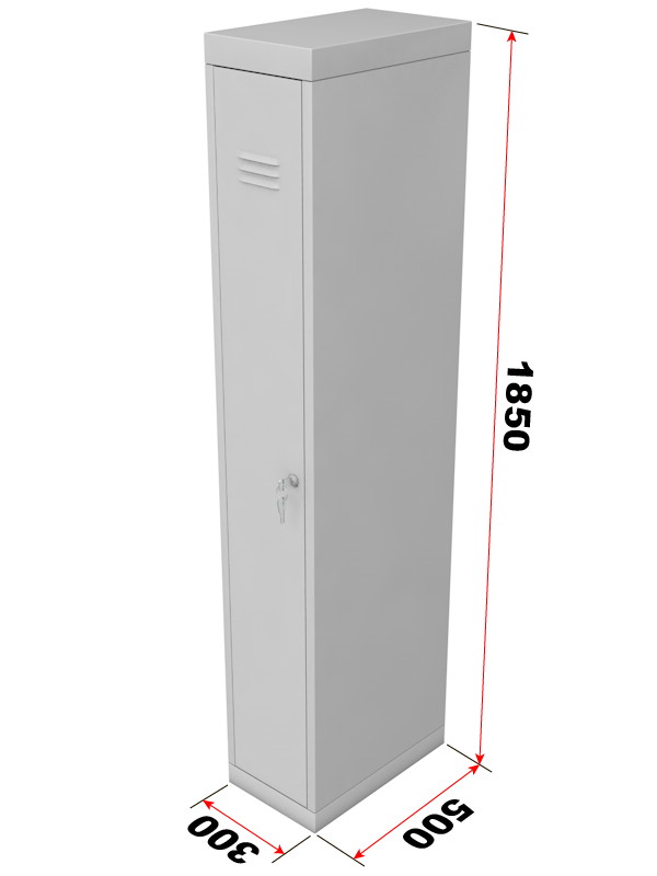 Шкаф для раздевалок металлический однодверный, ширина 300 мм Glav 10.2.01