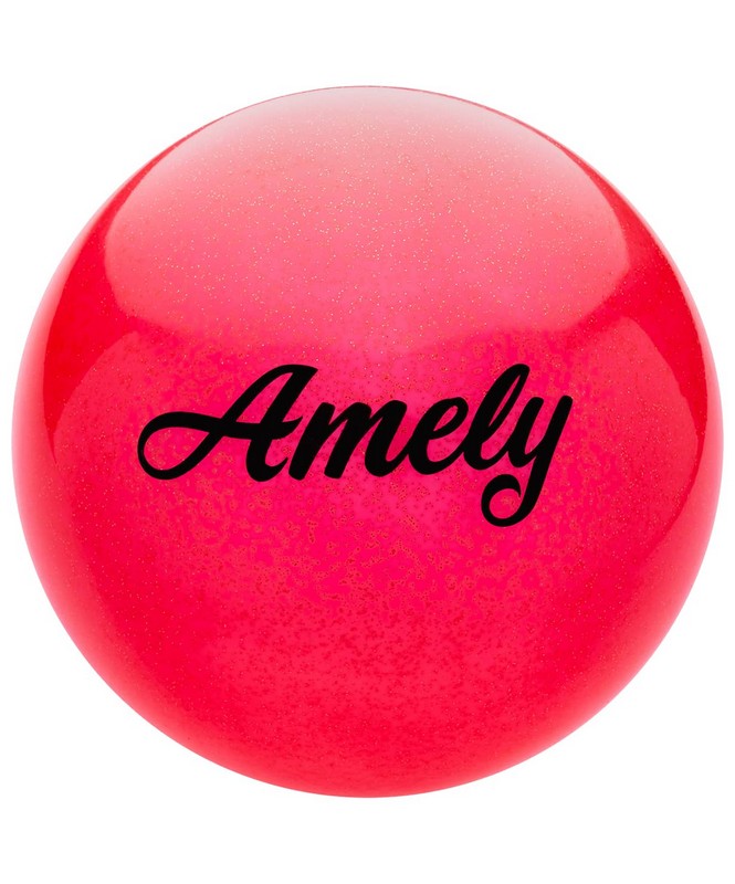 фото Мяч для художественной гимнастики amely d19см agb-102 красный, с блестками