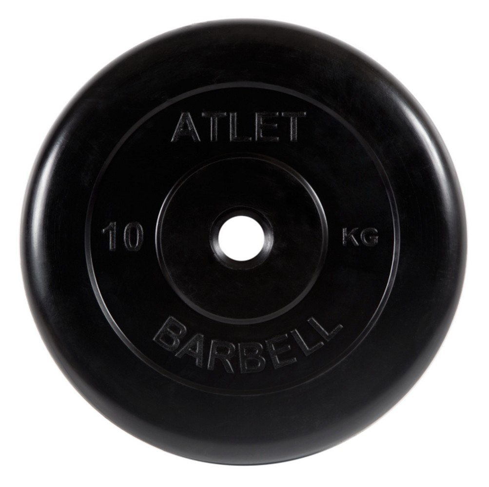 Купить Диск обрезиненный d26мм MB Barbell MB-AtletB26-10 10кг черный, MB Barbell
