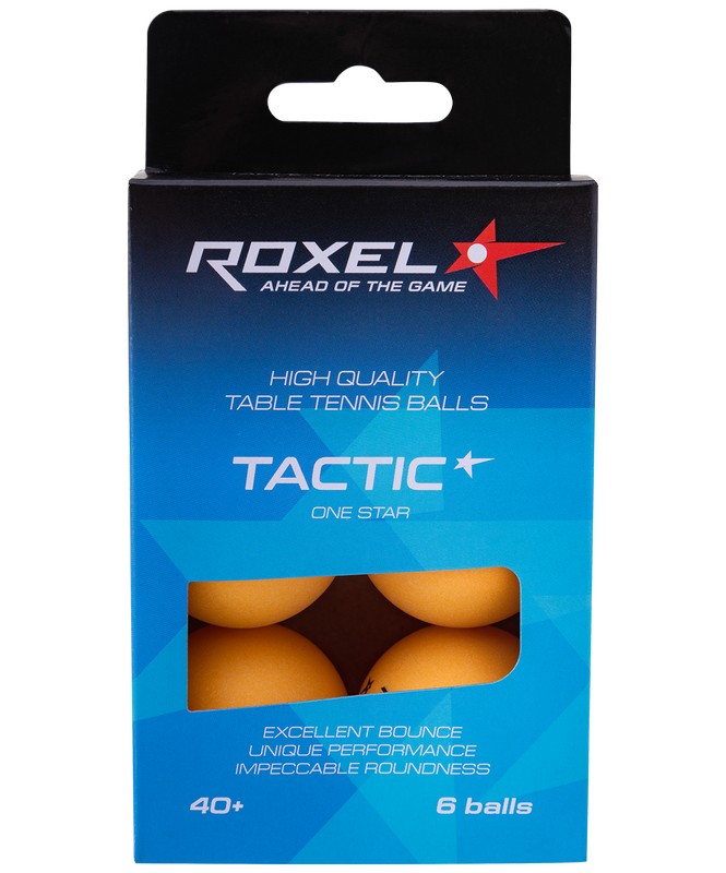 Купить Мячи для настольного тенниса Roxel 1* Tactic, 6 шт, оранжевый,