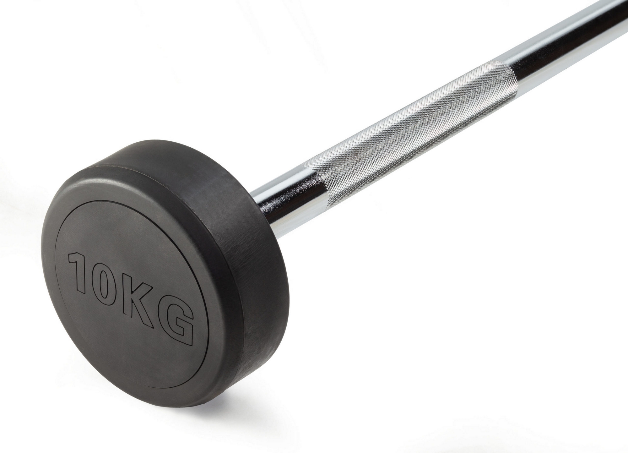 Штанга неразборная обрезиненная 10 кг. Прямой гриф VictoryFit VF-DX4100 2000_1442