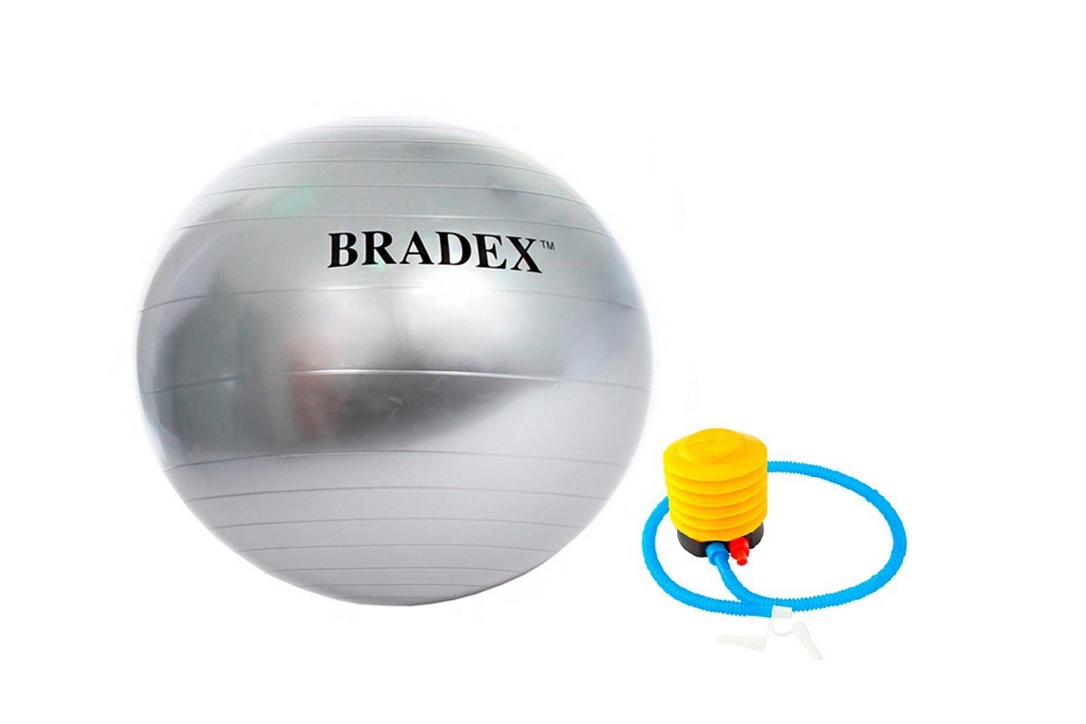 Мяч для фитнеса d65см Bradex антивзрыв, с насосом SF 0379,  - купить со скидкой