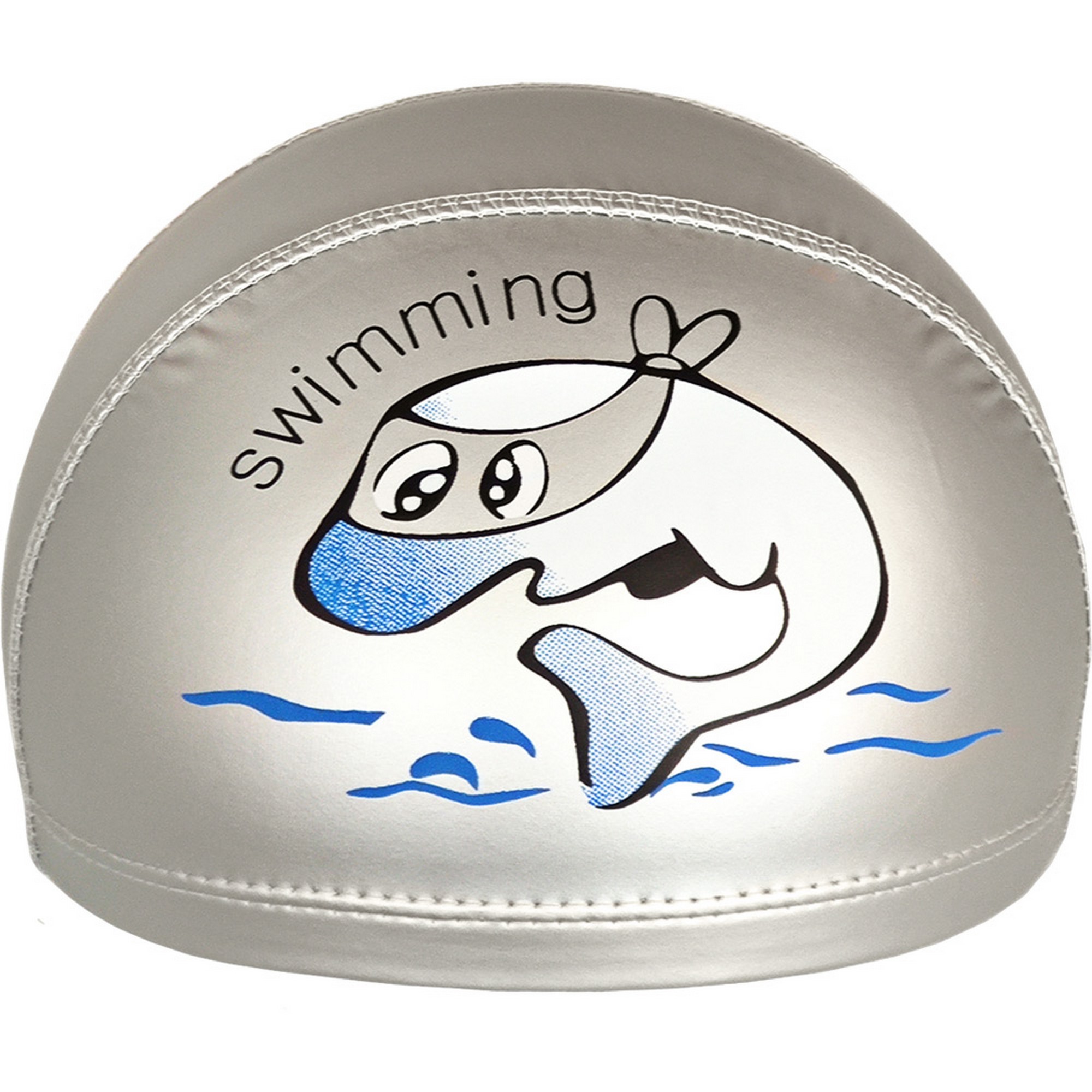 Шапочка для плавания детская Sportex Дельфин (ПУ) E41279 металик
