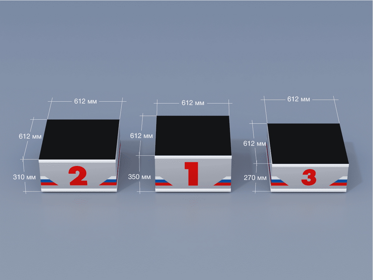 Пьедестал (СТАНДАРТ) Штабель 612х612мм (квадратный) 1-2 чел. 1200_900