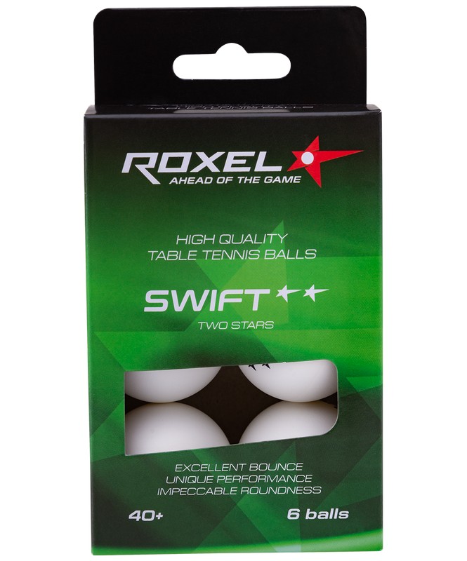 Мячи для настольного тенниса Roxel 2* Swift, 6 шт, белый