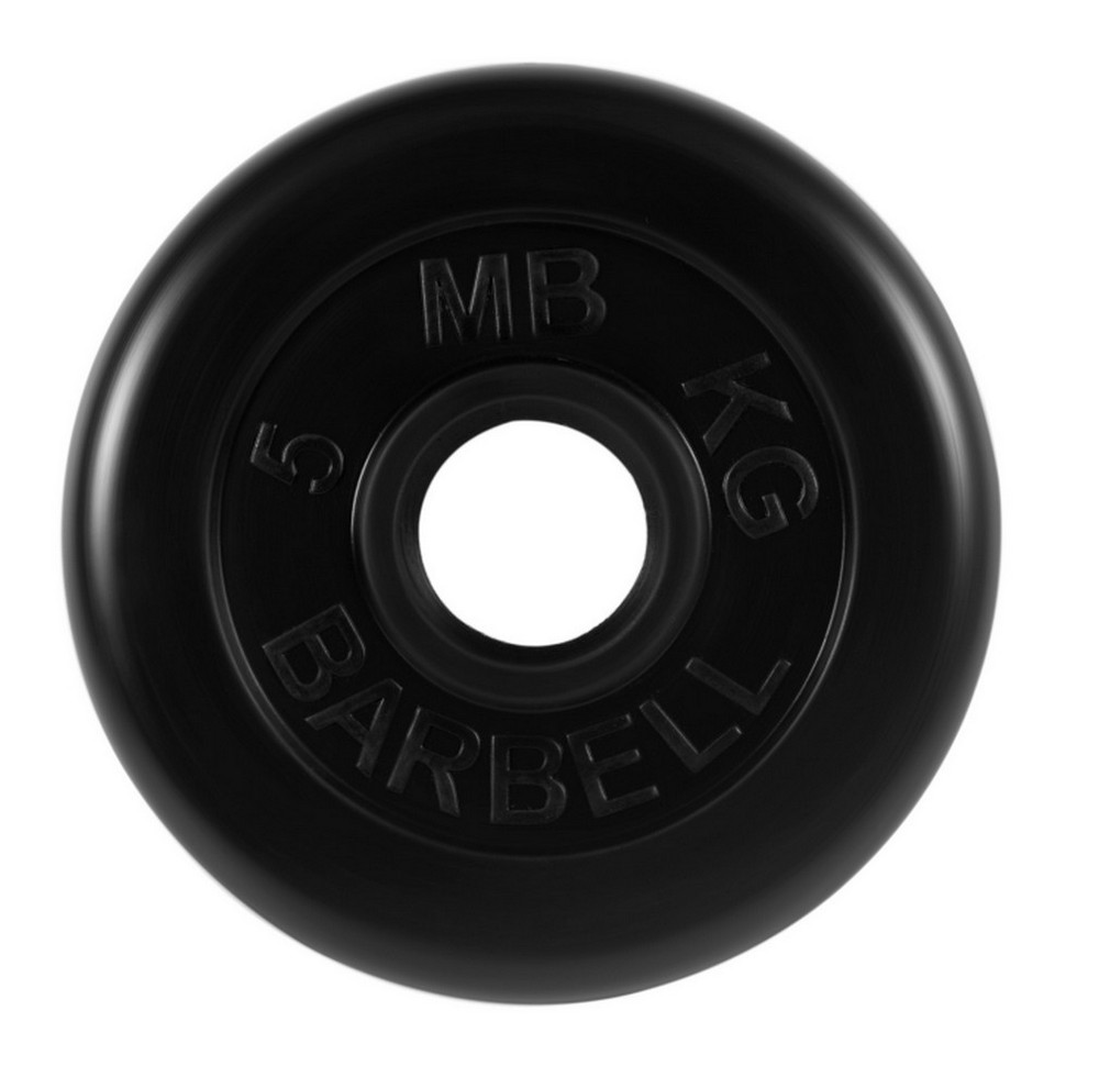 Диск обрезиненный d51мм MB Barbell MB-PltB51-5 5кг черный