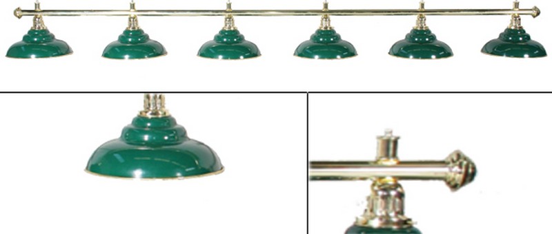 Купить Лампа на шесть плафонов Weekend Ravena d38 см 75.001.06.0 золотистая штанга, зеленый плафон,