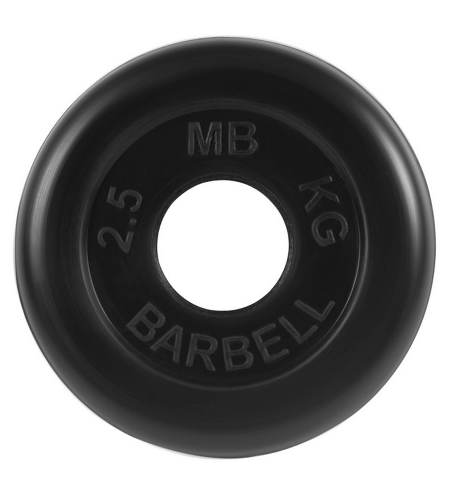 фото Диск обрезиненный d51мм mb barbell mb-pltb51-2,5 2,5кг черный